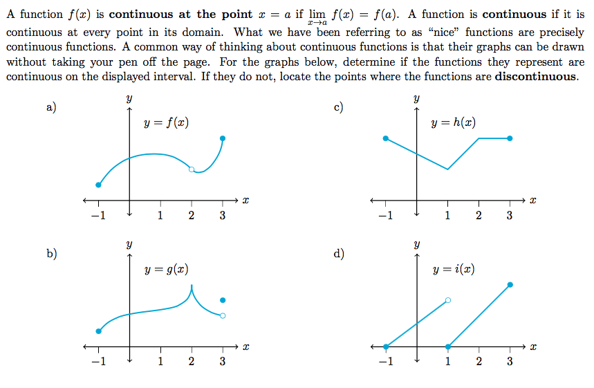 Solved A function f(x) is continuous at the point x=a if | Chegg.com