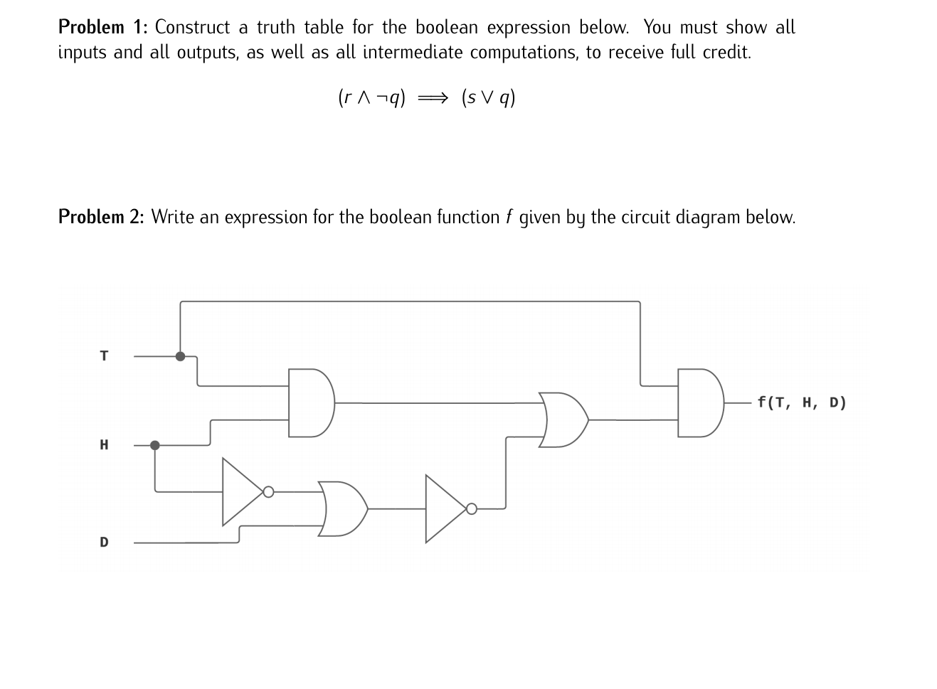 Solved Problem 1: Construct a truth table for the boolean | Chegg.com