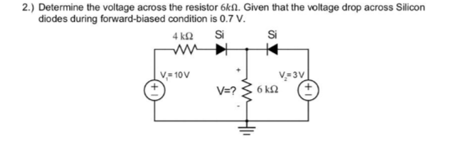 Solved 2.) Determine the voltage across the resistor 6k2. | Chegg.com