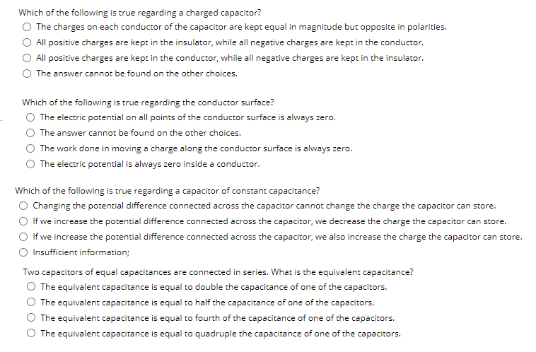 Solved Which of the following is true regarding a charged | Chegg.com