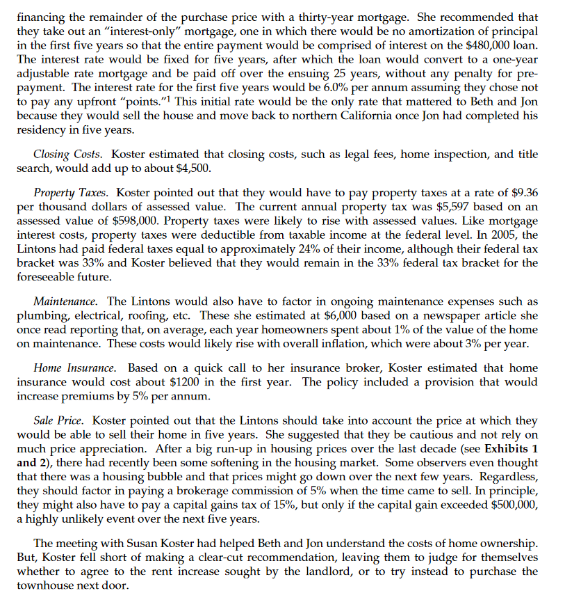 Stedman Place Buy or Rent? When Beth Linton read the