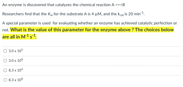 An enzyme is discovered that catalyzes the chemical | Chegg.com