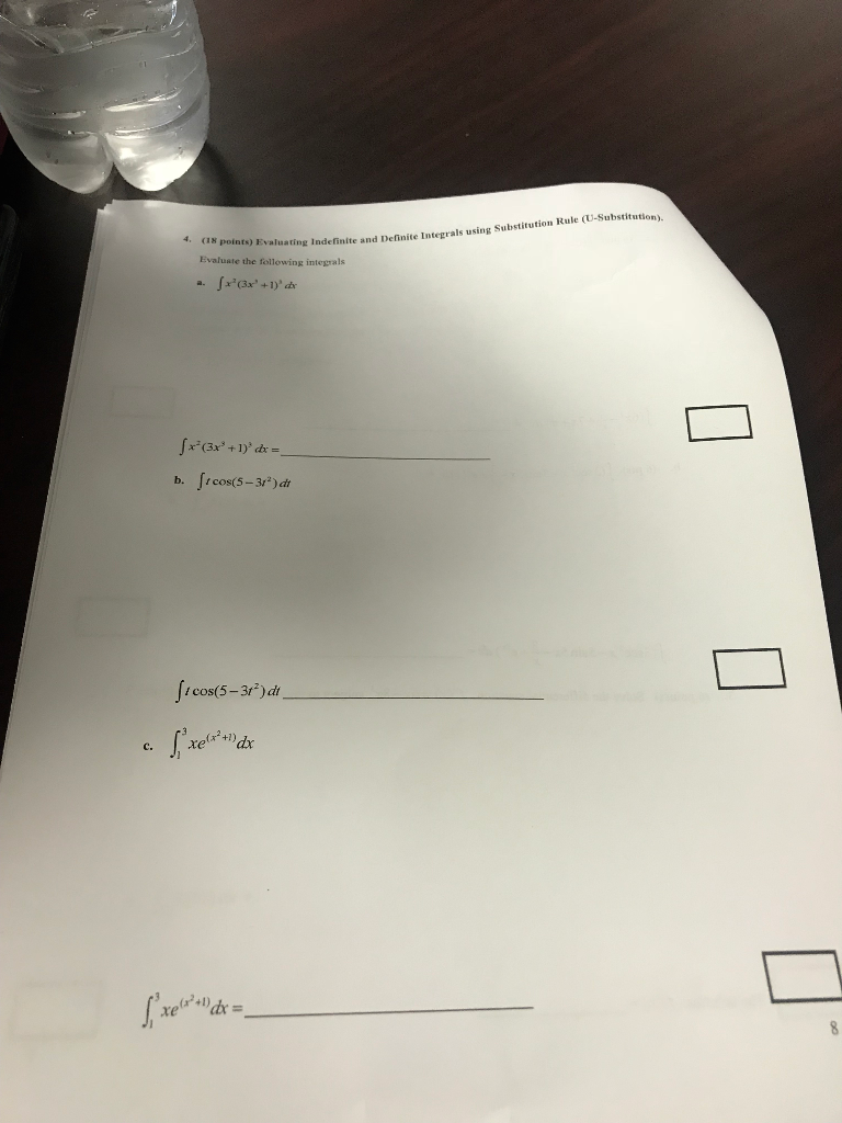 Solved Evaluating indefinite and definite integrals using | Chegg.com