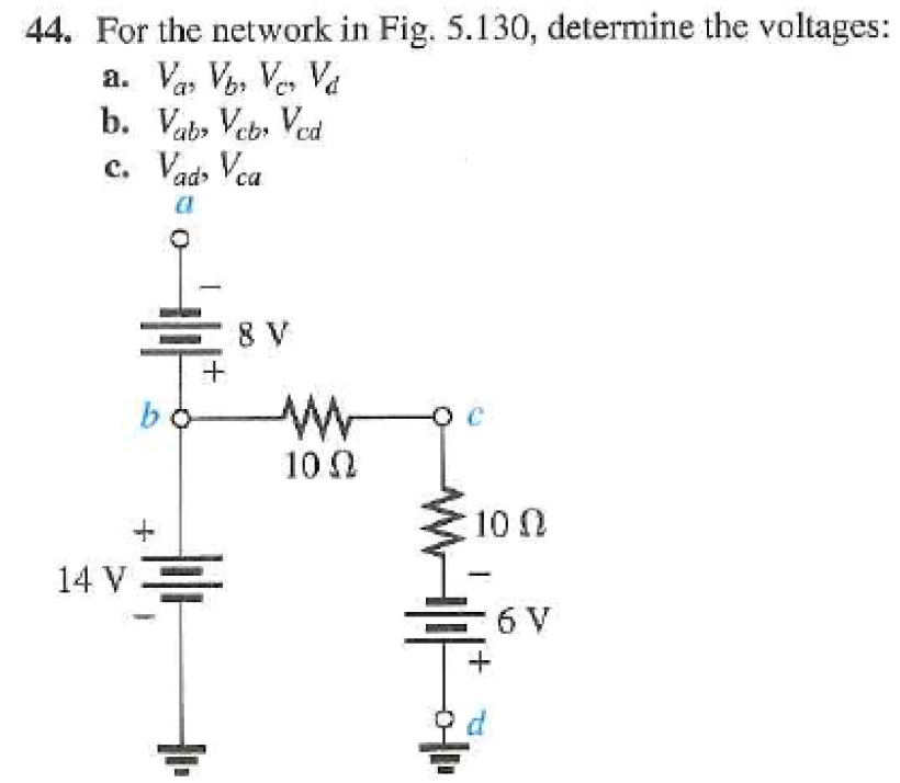 Solved 44. For the network in Fig. 5.130, determine the | Chegg.com