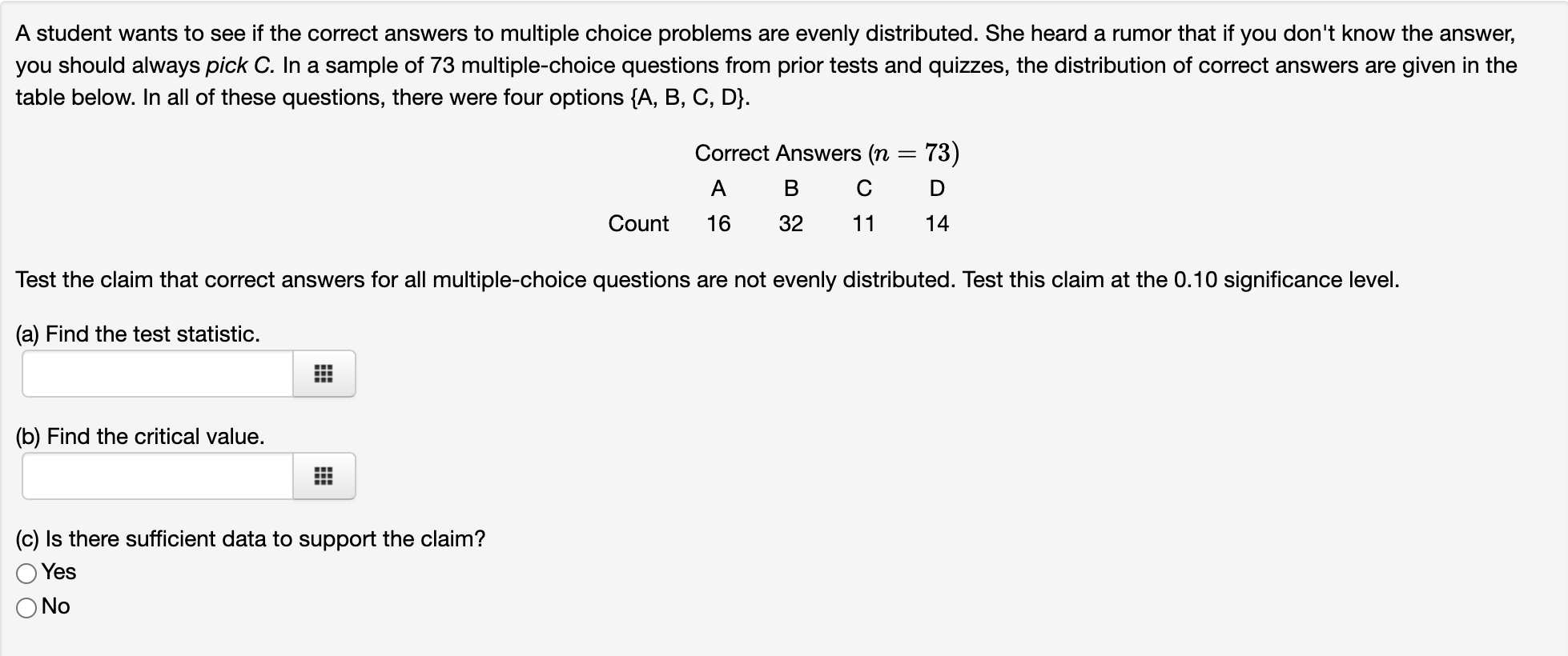 Solved A student wants to see if the correct answers to | Chegg.com