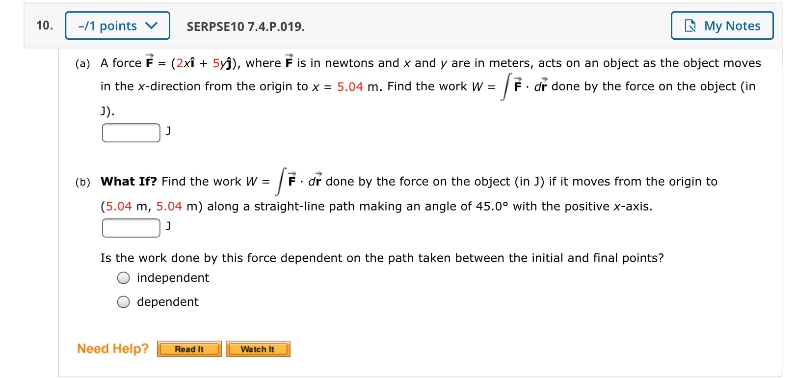 Solved 10 1 Points V Serpse10 7 4 P 019 My Notes A Chegg Com