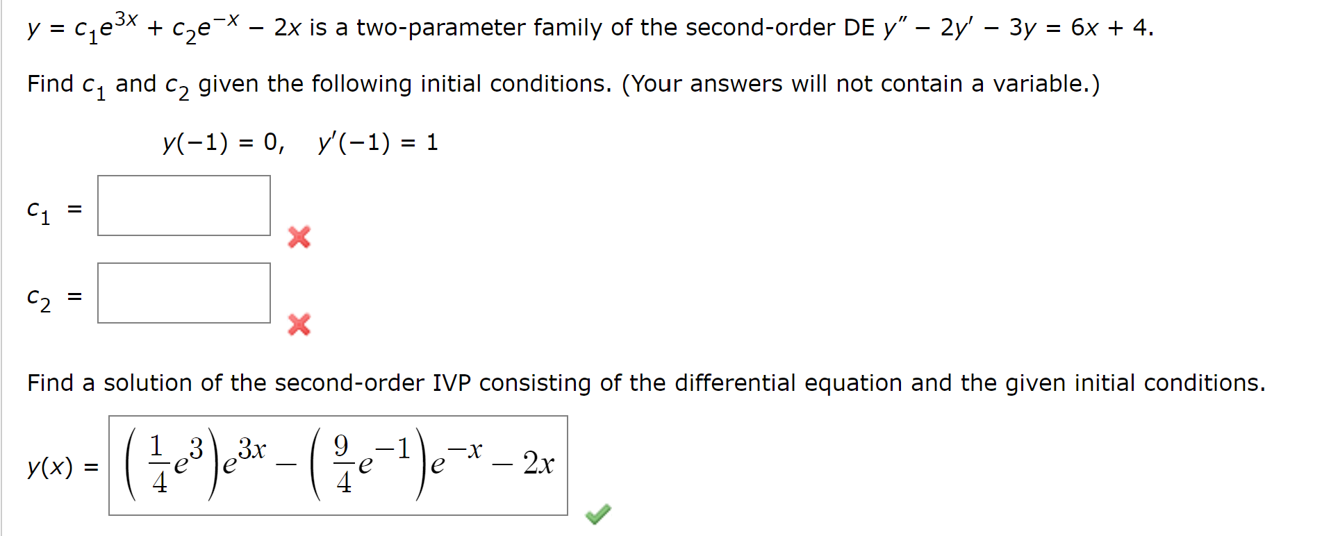 Find A Solution Of The Second Order Ivp Consisting Of