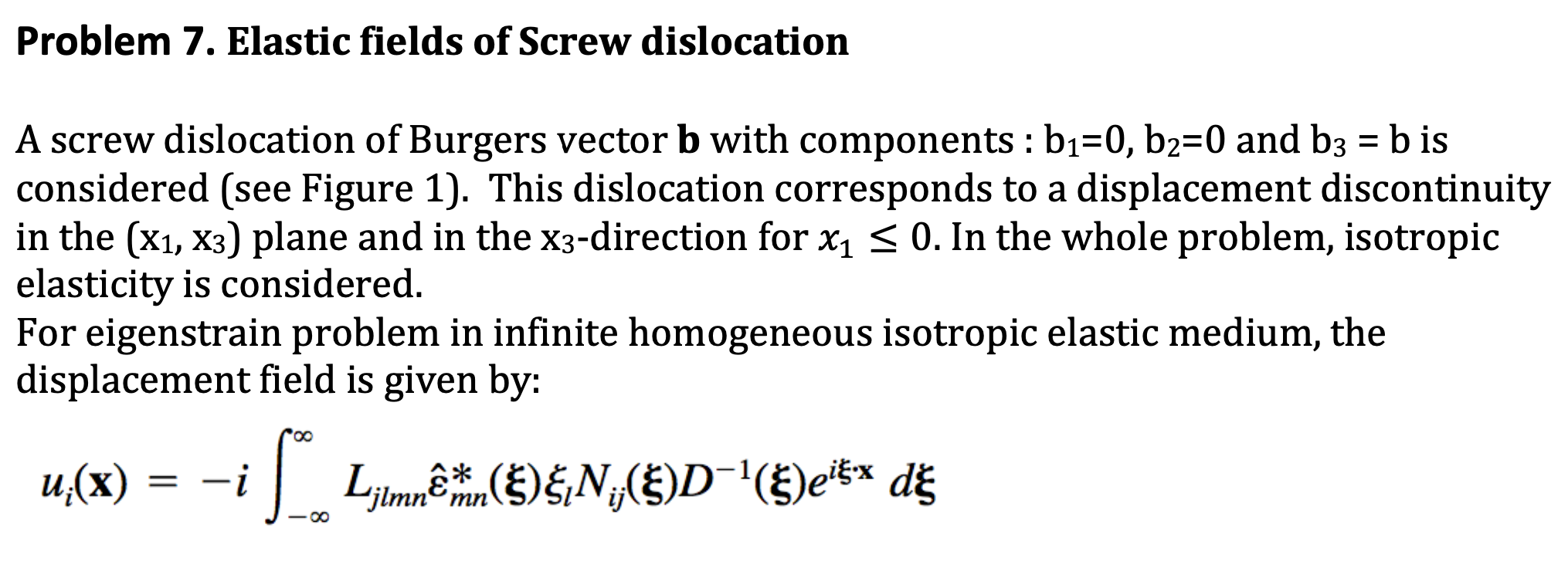 Problem 7. Elastic fields of Screw dislocation A | Chegg.com
