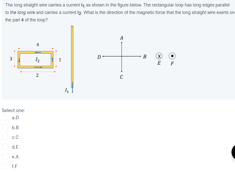 Solved The long straight wire carries a current l1 as shown | Chegg.com