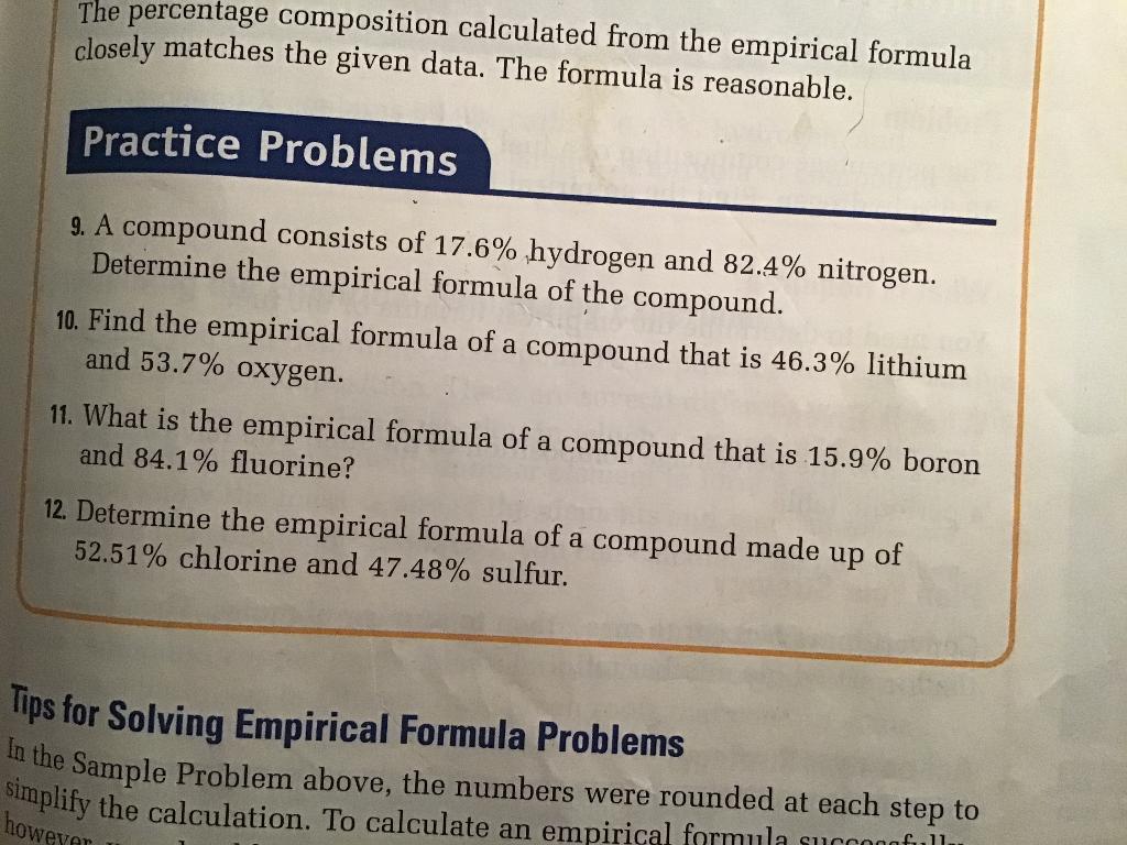 Solved The percentage composition calculated from the | Chegg.com