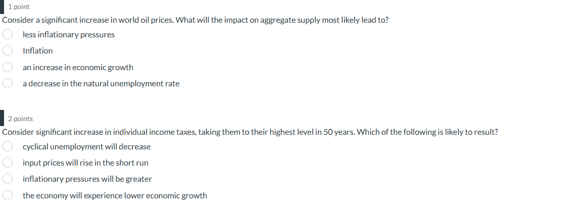 Solved Consider a significant increase in world oil prices. | Chegg.com