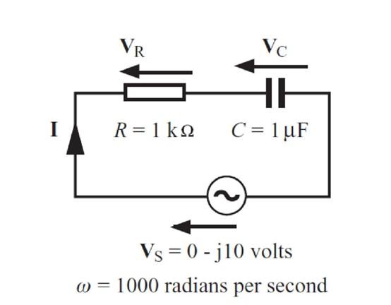 Solved Find the values of VR , VC and I in the circuit of | Chegg.com