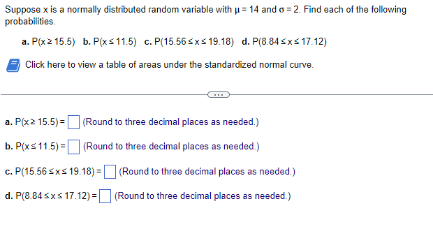 Solved Suppose x is a normally distributed random variable | Chegg.com