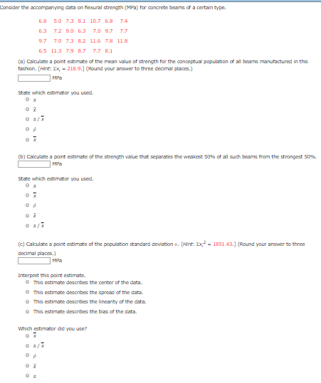 Solved Conailder the accompanying data on flexural strength | Chegg.com