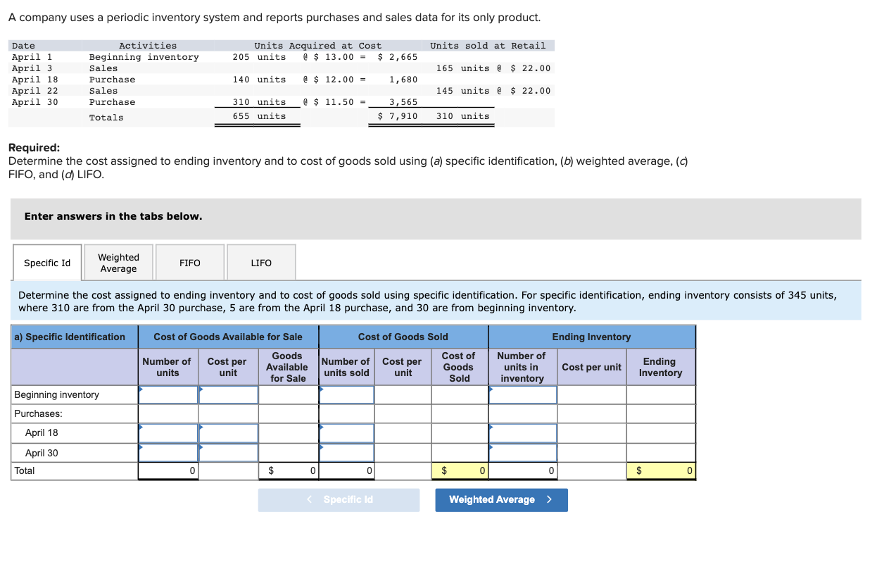 Solved A company uses a periodic inventory system and | Chegg.com
