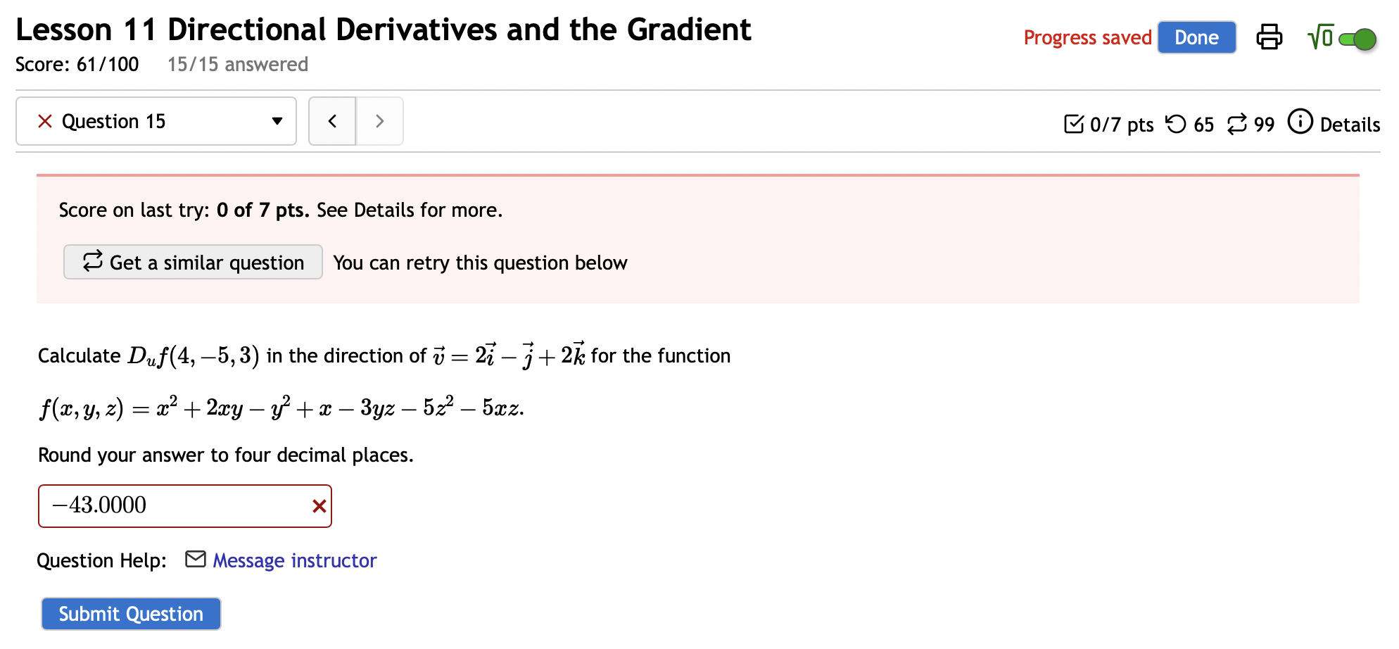 Solved Lesson 11 Directional Derivatives And The Gradient | Chegg.com