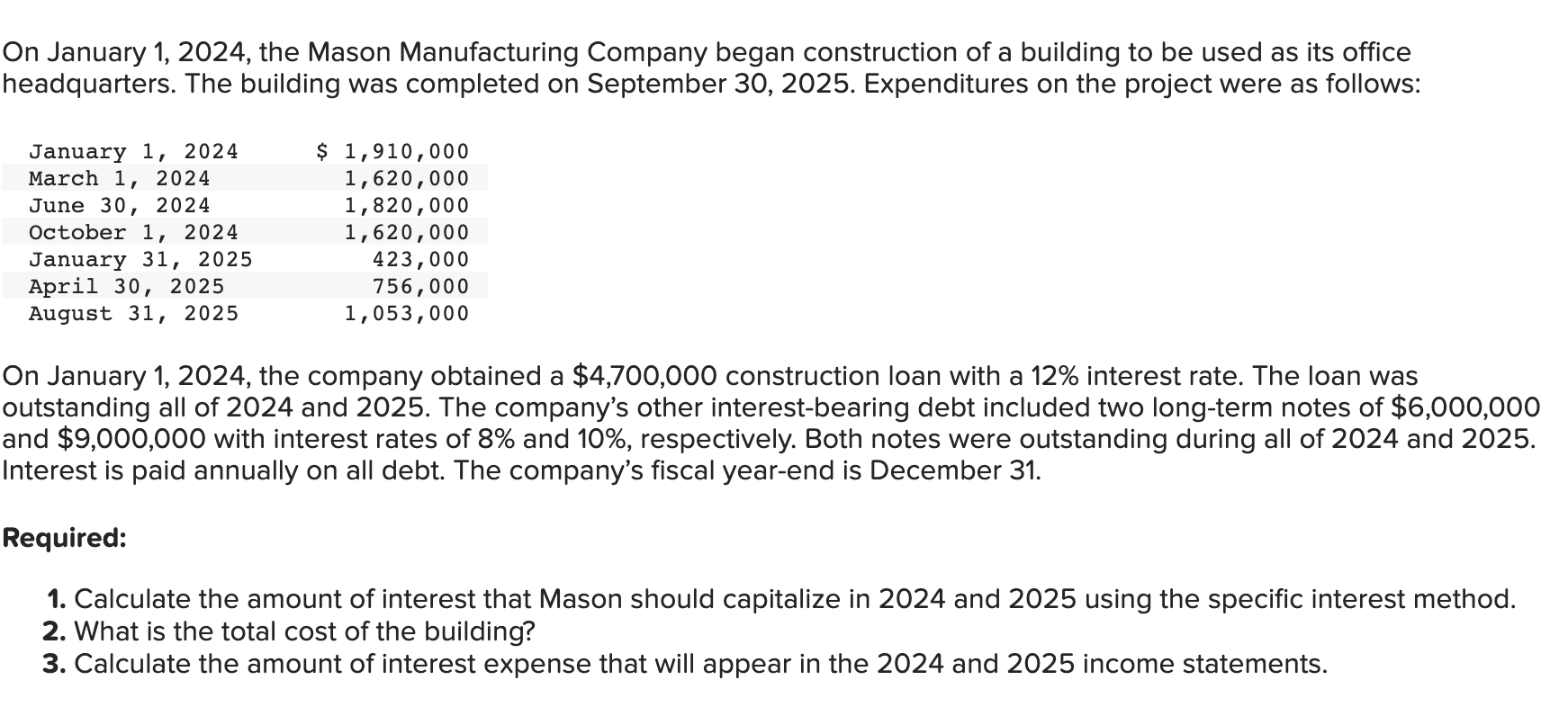 Solved On January 1, 2024, the Mason Manufacturing Company