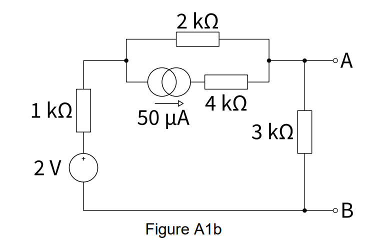 Solved Figure A1b shows a circuit comprising resistors, a | Chegg.com