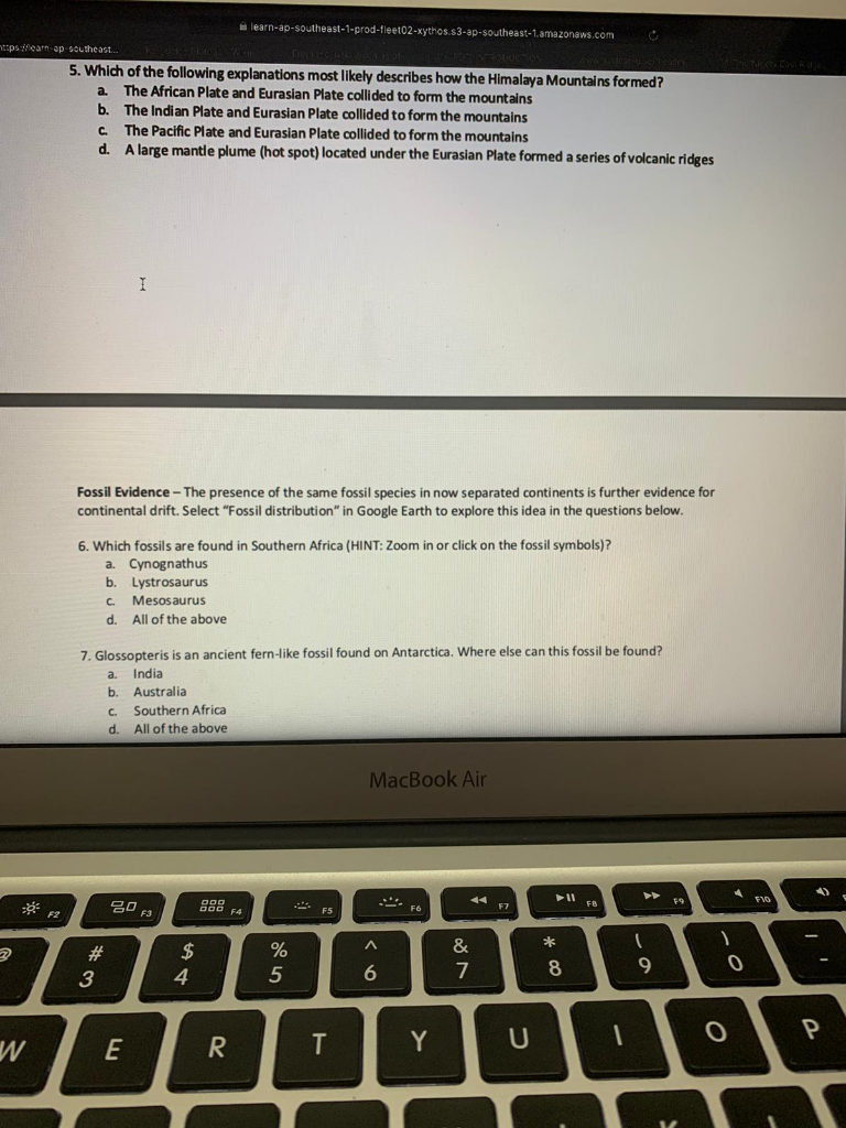 Continental drift theory assessment answer key image