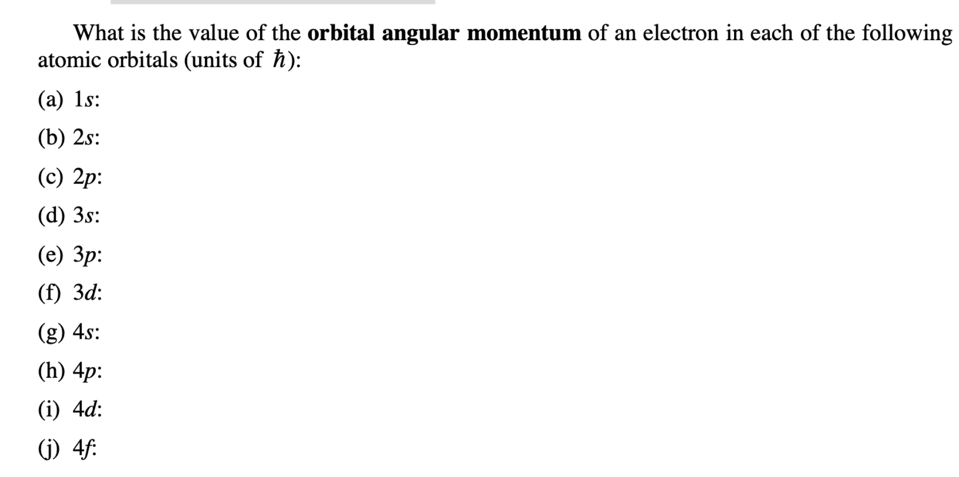Solved What is the value of the orbital angular momentum of | Chegg.com