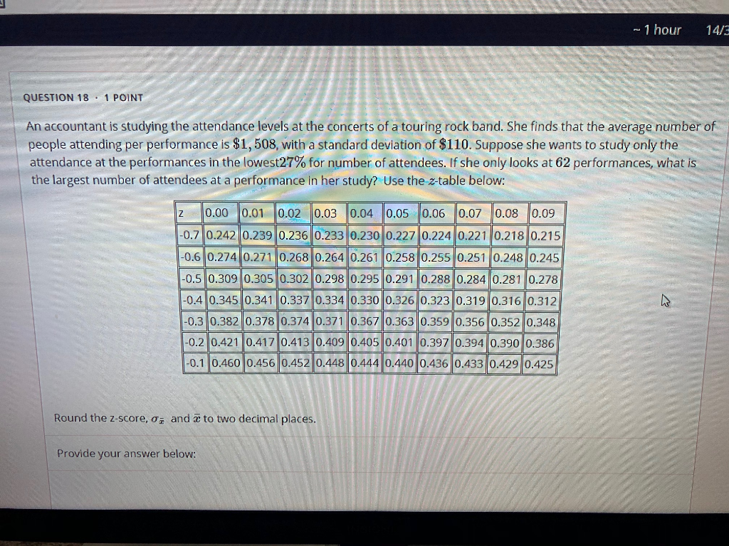 Solved - 1 hour 14/3 QUESTION 18.1 POINT An accountant is | Chegg.com