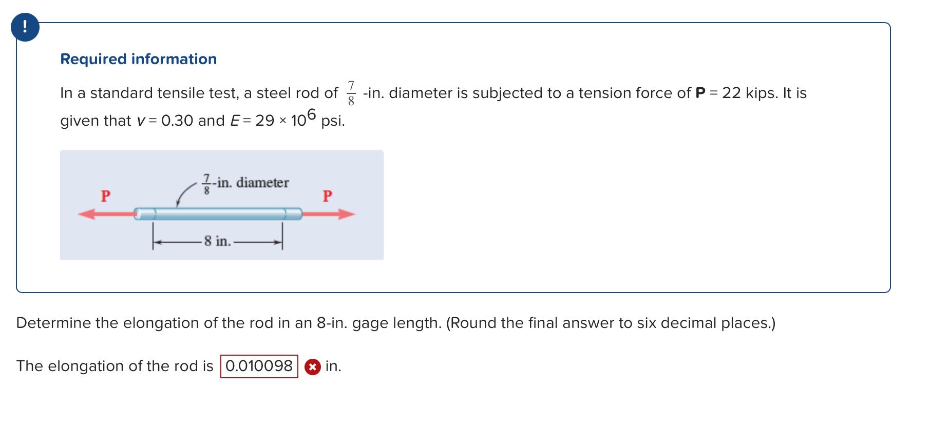 solved-in-a-standard-tensile-test-a-steel-rod-of-87-in-chegg