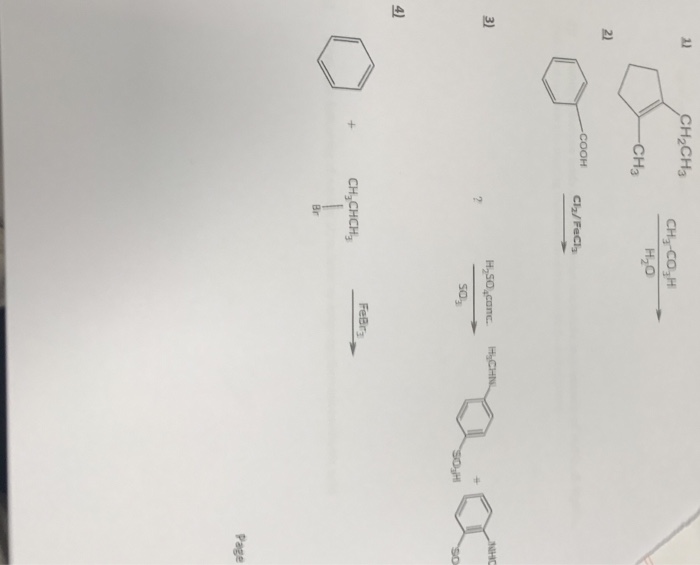 Solved CH2CH3 CH3"CO,H H2O CH3 깊 COOH Ch/Facia 3) Hzso,conc. | Chegg.com