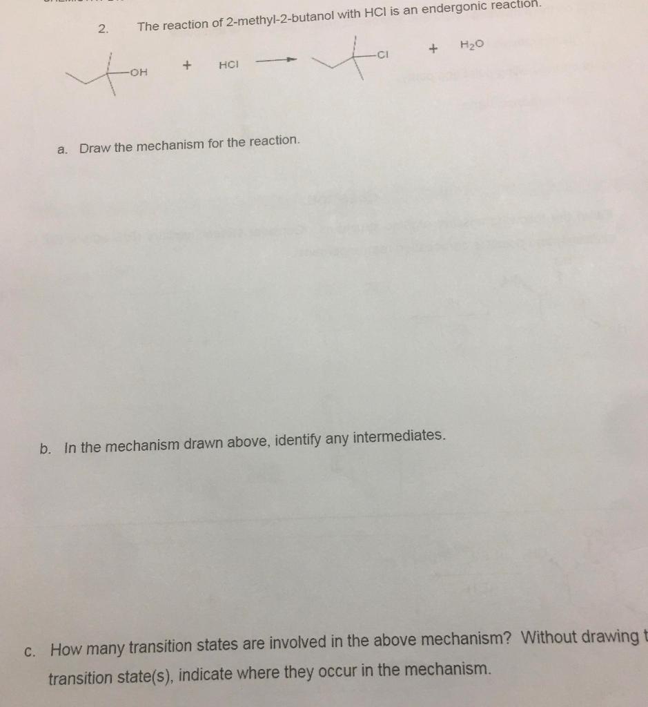 2 methyl 2 butanol and hcl reaction mechanism