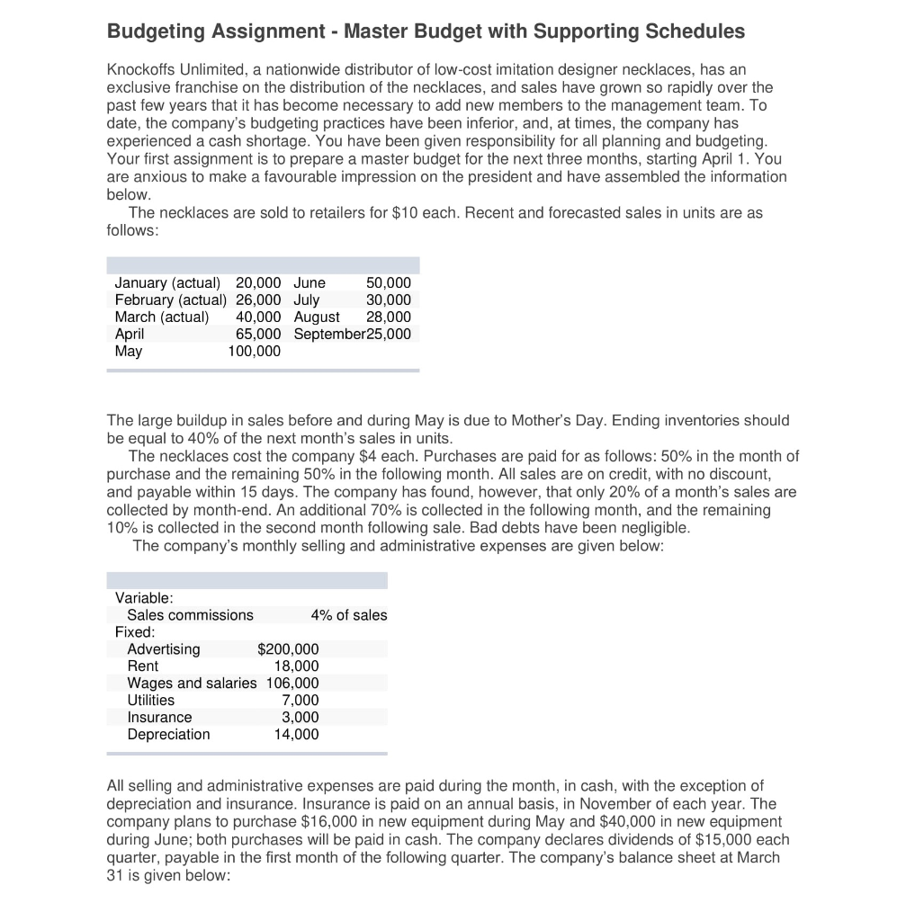 master equipment budget workbook
