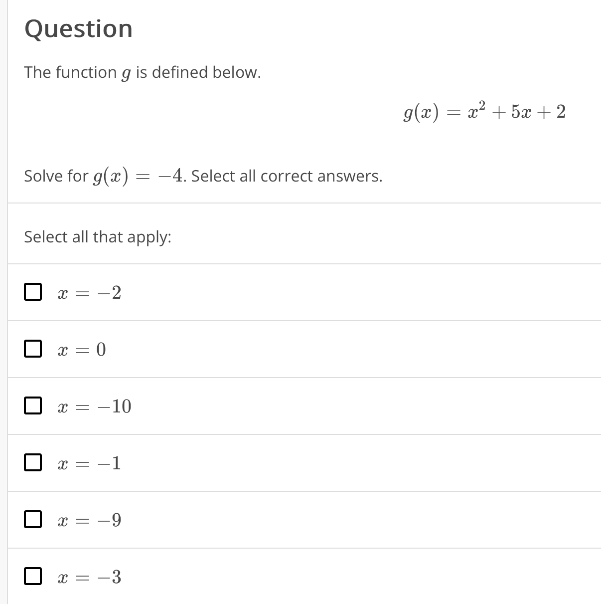 X 2 5 X 2 Solve