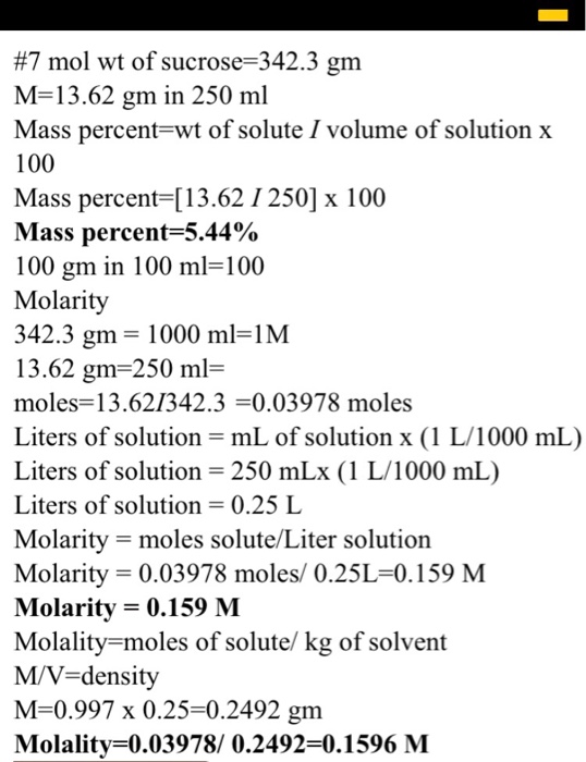 Solved 7. When 13.62 g (about one tablespoon) of table sugar