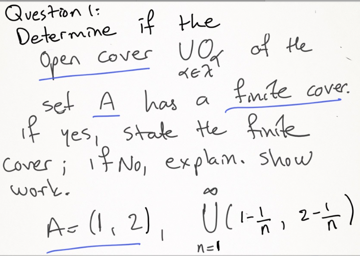 Solved Question 1: Determine if the Open cover VO U of the | Chegg.com