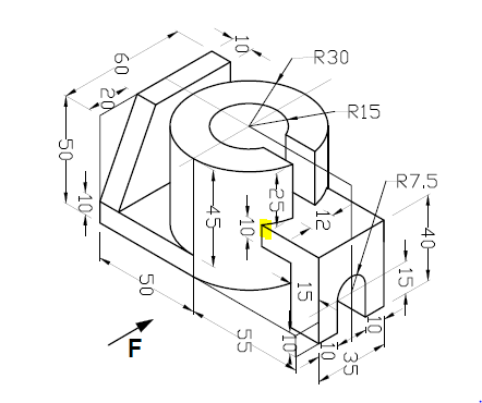 Solved Orthographic Projections in AutoCAD: For the shown | Chegg.com