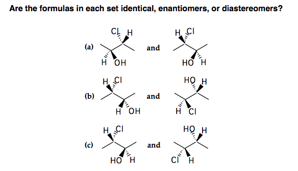 Solved Are the formulas in each set identical, enantiomers, | Chegg.com