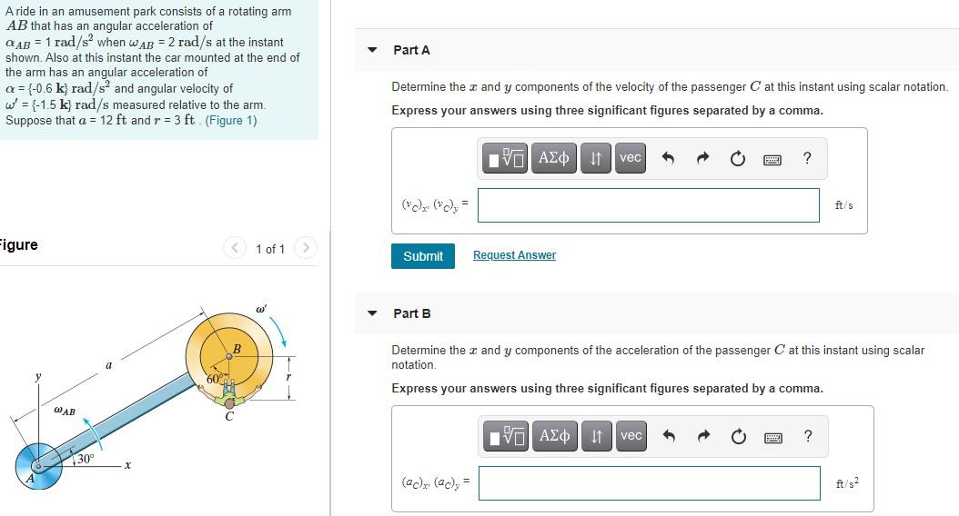 Solved Part A A ride in an amusement park consists of a | Chegg.com