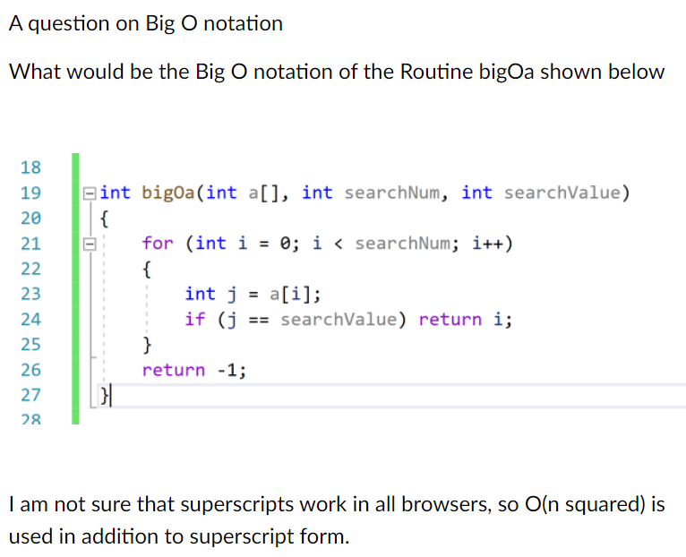 Solved A question on Big O notation What would be the Big O | Chegg.com