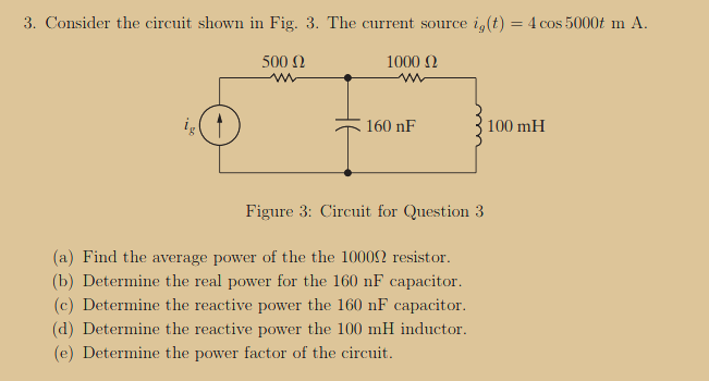 Solved 3. Consider the circuit shown in Fig. 3. The current | Chegg.com