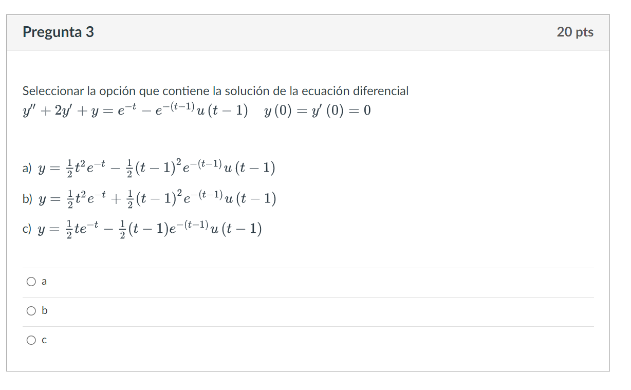 Solved Seleccionar La Opción Que Contiene La Solución De La | Chegg.com