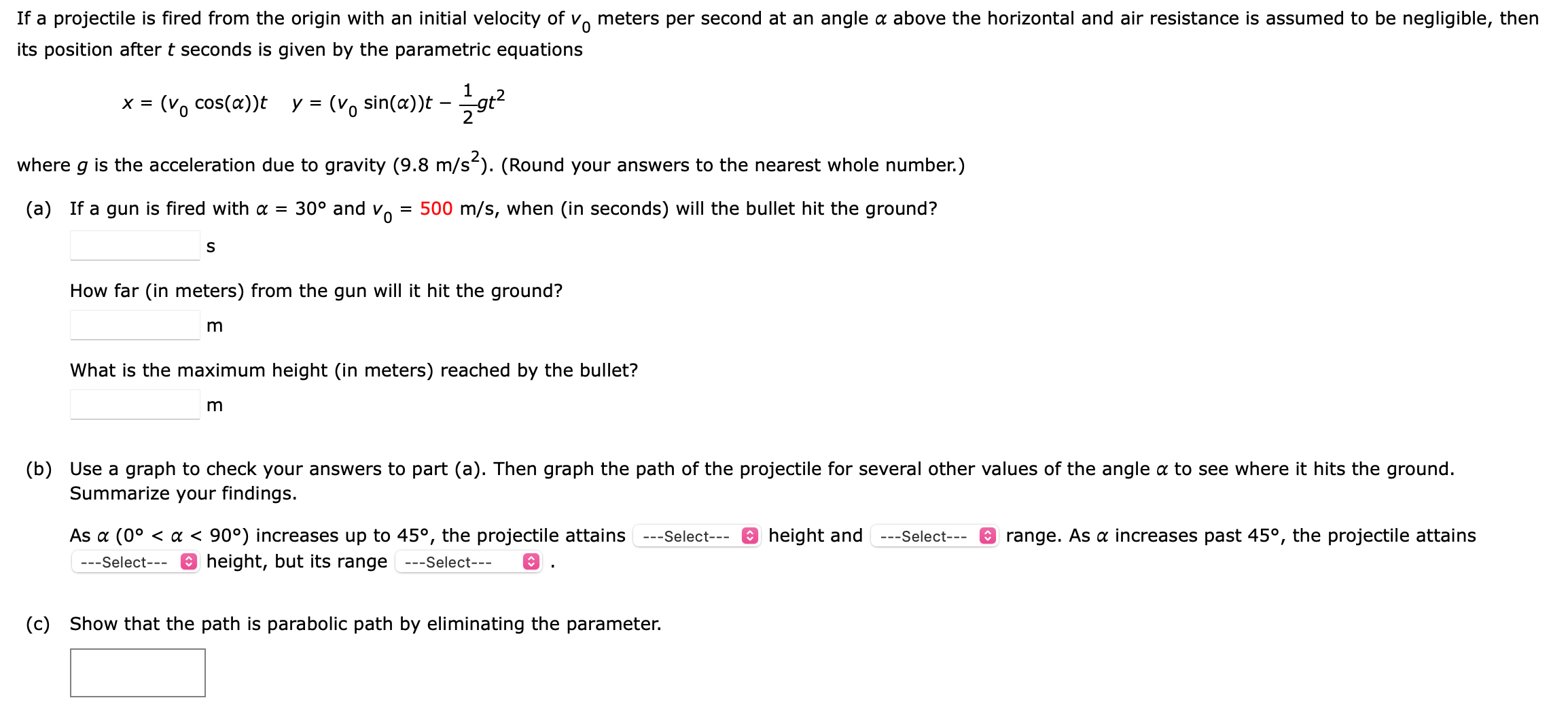 solved-if-a-projectile-is-fired-from-the-origin-with-an-chegg