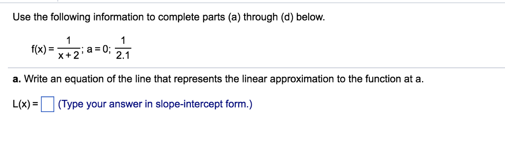 Solved Use the following information to complete parts (a) | Chegg.com