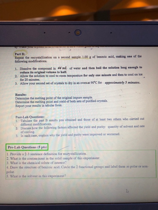 theory of recrystallization experiment