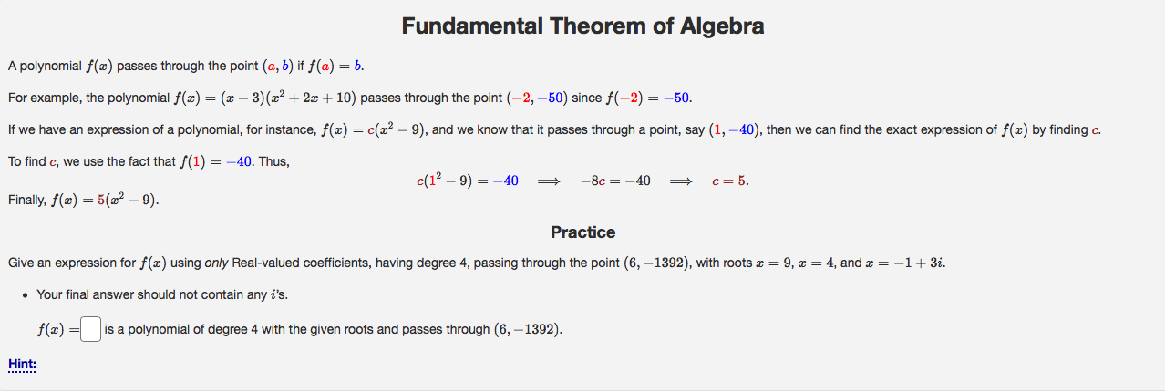 Solved Fundamental Theorem of Algebra A polynomial f(x) | Chegg.com