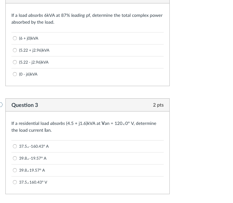 Solved Question 5 2 pts Given the line-to-neutral voltages | Chegg.com