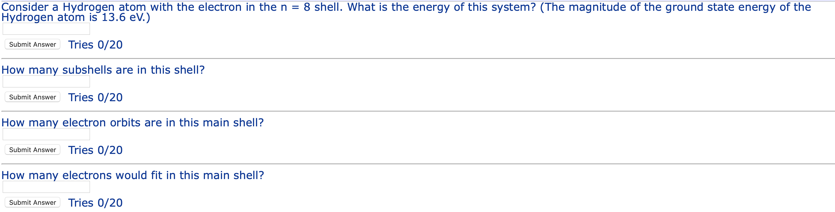 Solved Consider a Hydrogen atom with the electron in the n = | Chegg.com