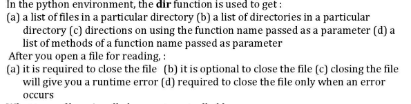 Solved In the python environment, the dir function is used | Chegg.com