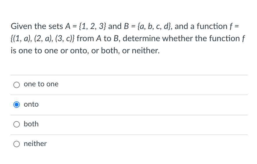 Solved Given The Sets A = {1, 2, 3} And B = {a, B, C, D), | Chegg.com