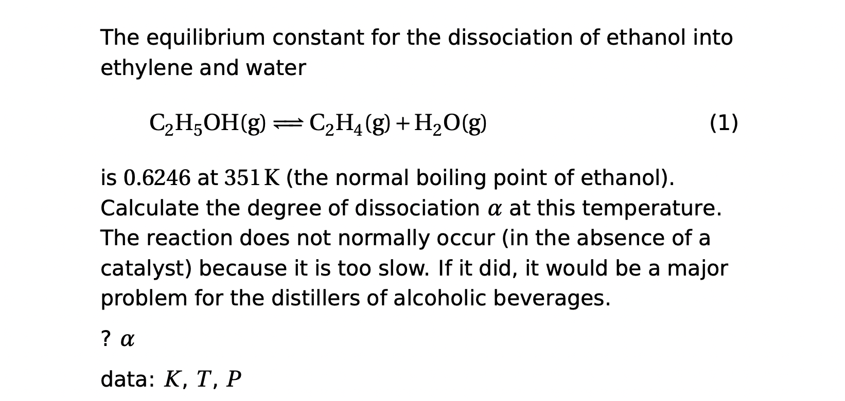 Solved The equilibrium constant for the dissociation of Chegg