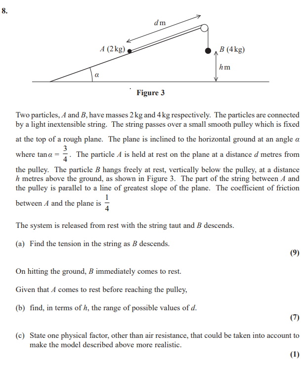 Solved 8. dm A (2 kg) B (4kg) hm a Figure 3 Two particles, A | Chegg.com