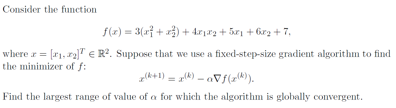 Solved Consider the function f(x) = 3(x1 + x) + 4x1x2 + 5x1 | Chegg.com