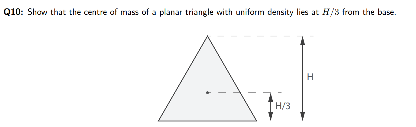 centre of mass of a uniform triangle